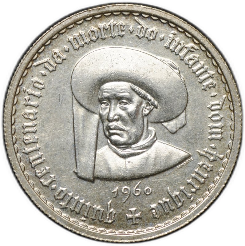 Монета 5 эскудо 1960 500 лет со дня смерти Принца Генриха Португалия