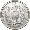Монета 20 сентаво 1866 Чили
