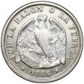 Монета 20 сентаво 1866 Чили