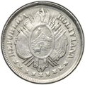 Монета 20 сентаво 1890 CB Боливия