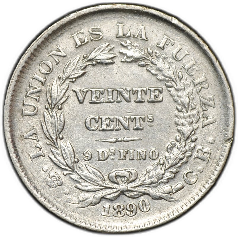 Монета 20 сентаво 1890 CB Боливия