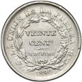 Монета 20 сентаво 1890 CB Боливия