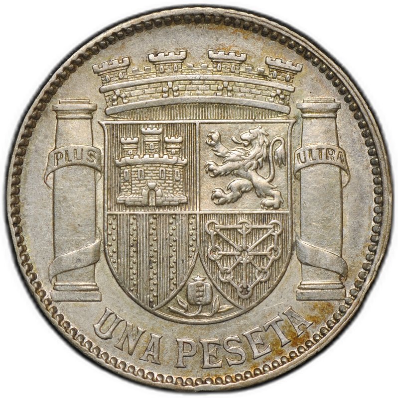 Монета 1 песет 1933 Испания