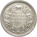 Монета 1/2 рупии 1943 Бомбей Британская Индия