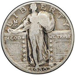 фото для Монета Квотер (1/4 доллара) 1930 США Аверс