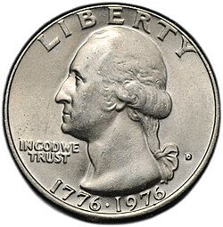 фото для Монета 1/4 доллара (квотер) 1976 D 200 лет независимости США Аверс