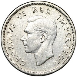 фото для Монета 1 шиллинг 1938 ЮАР Аверс