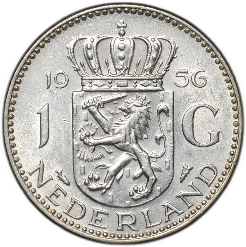 Монета 1 гульден 1956 Нидерланды