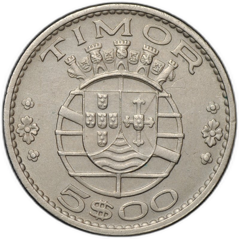 Монета 5 эскудо 1970 Португальский Тимор