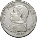 Монета 1 лира 1866 PON Папская область Ватикан
