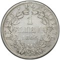 Монета 1 лира 1866 PON Папская область Ватикан
