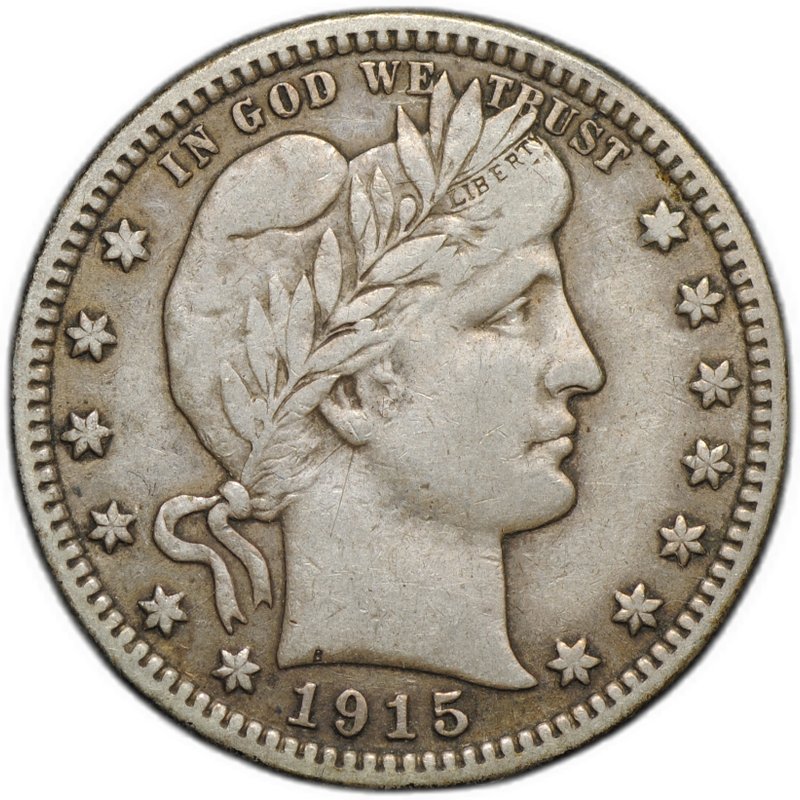 Монета Квотер (1/4 доллара) 1915 D Barber Quarter США