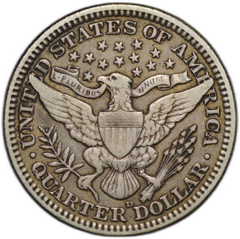 Монета Квотер (1/4 доллара) 1915 D Barber Quarter США