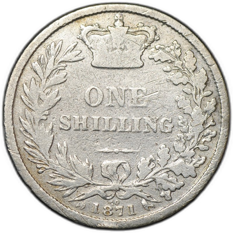 Монета 1 шиллинг 1871 Великобритания