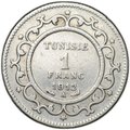 Монета 1 франк 1912 Тунис