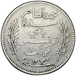 фото для Монета 1 франк 1912 Тунис Аверс