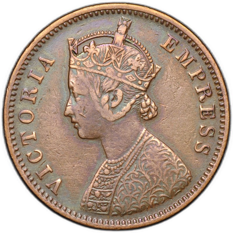 Монета 1/4 анна (квотер) 1884 Британская Индия