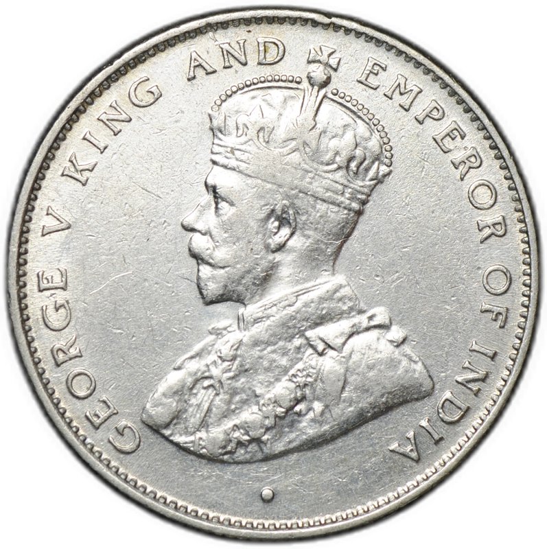 Монета 50 центов 1929 Цейлон