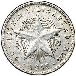 фото для Монета 20 сентаво 1949 Куба Аверс