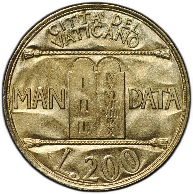 Монета 200 лир 1993 Ватикан