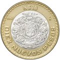 Монета 10 новых песо 1992 Мексика
