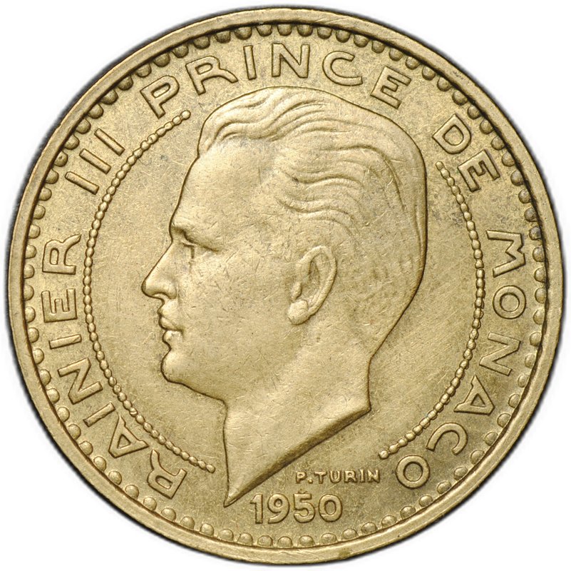 Монета 50 франков 1950 Монако