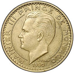 фото для Монета 50 франков 1950 Монако Аверс