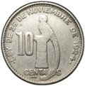Монета 10 сентаво 1945 Гватемала