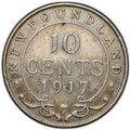 Монета 10 центов 1917 Ньюфаундленд