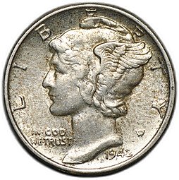 фото для Монета 1 дайм (10 центов) 1942 США Аверс