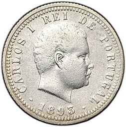 фото для Монета 100 рейс (реалов) 1893 Португалия Аверс