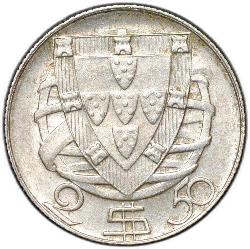 Монета 2,5 эскудо 1951 Португалия