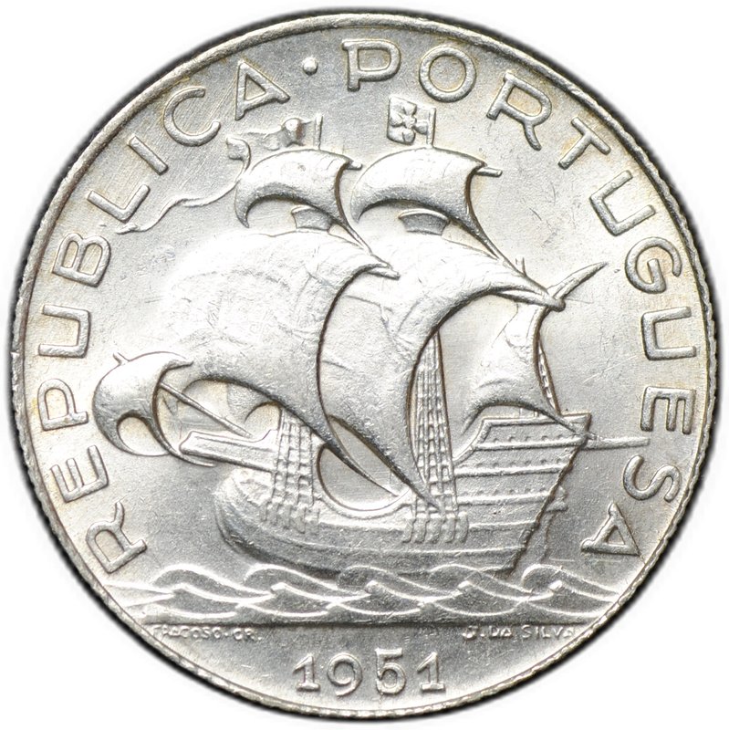 Монета 2,5 эскудо 1951 Португалия