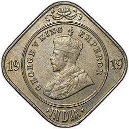 фото для Монета 2 анны 1919 Британская Индия Аверс