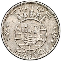 фото для Монета 2,5 эскудо 1970 Португальский Тимор Аверс