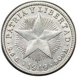 фото для Монета 10 сентаво 1949 Куба Аверс