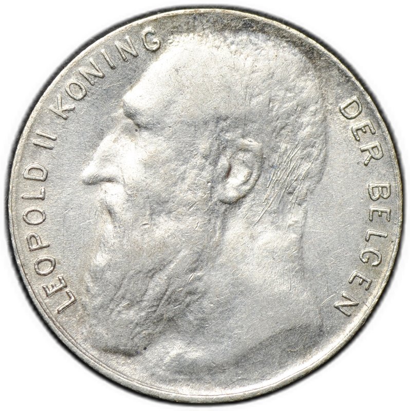 Монета 50 сантимов 1901 DER BELGEN Бельгия