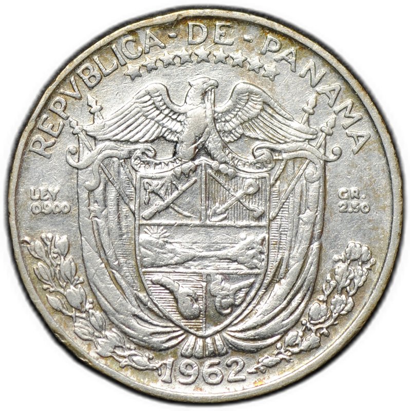 Монета 1/10 бальбоа 1962 Панама