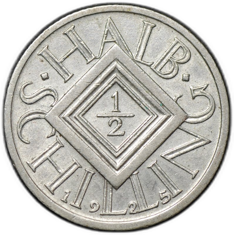 Монета 1/2 шиллинга 1925 Австрия
