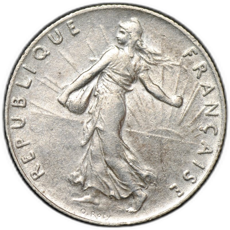 Монета 50 сантимов 1920 Франция