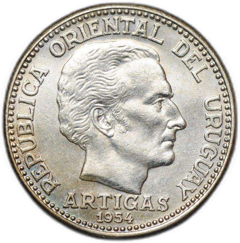 Монета 20 сентесимо 1954 Уругвай