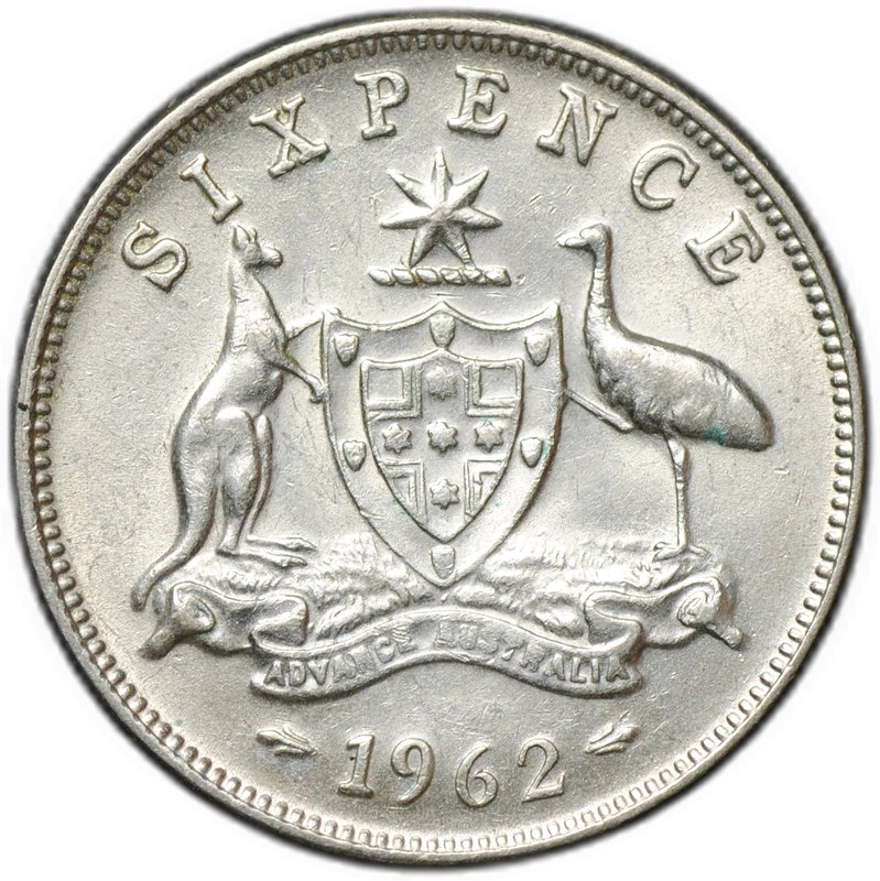 Монета 6 пенсов 1962 Австралия