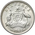 Монета 6 пенсов 1962 Австралия
