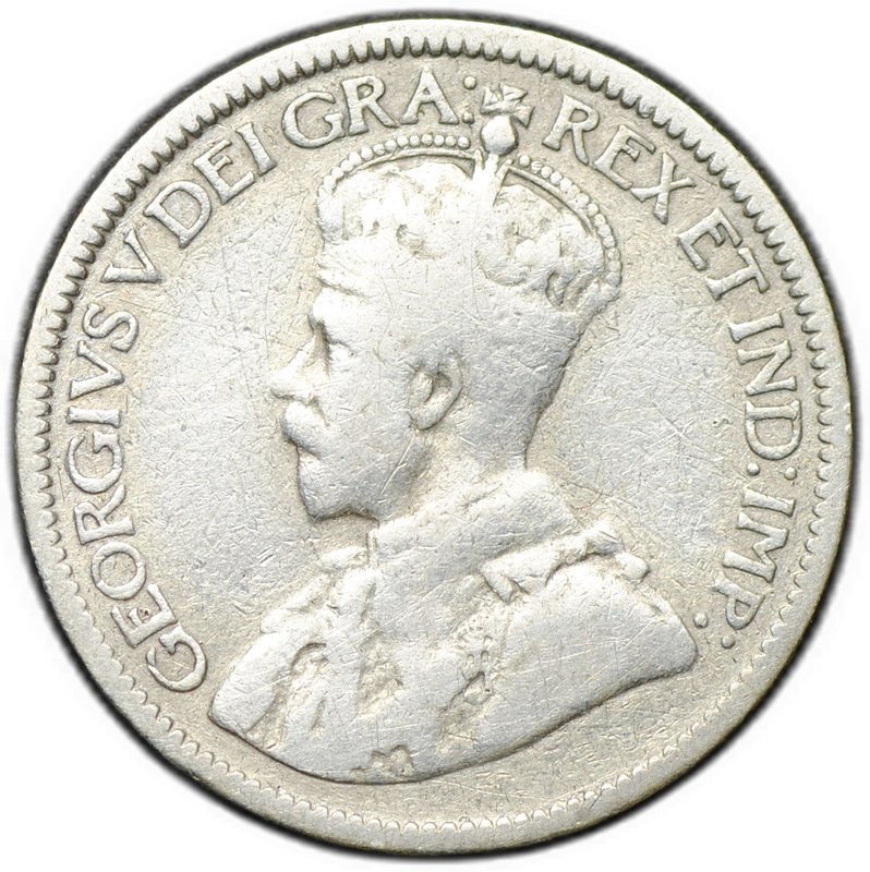 Монета 10 центов 1919 Канада