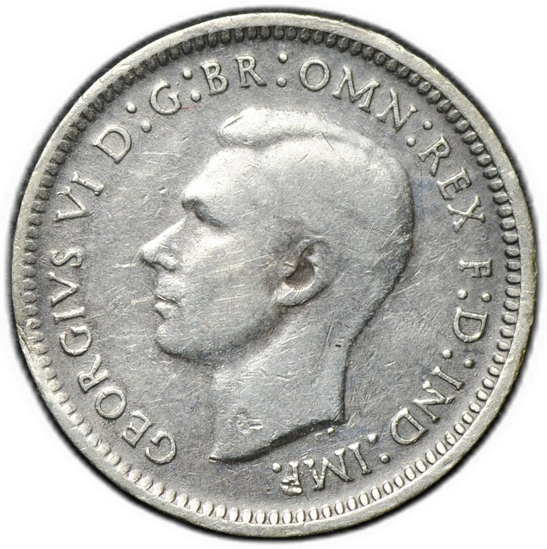 Монета 3 пенса 1943 D Австралия
