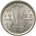 Монета 3 пенса 1957 Австралия