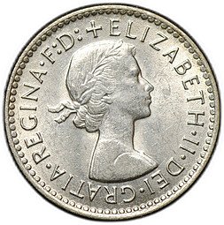 фото для Монета 3 пенса 1957 Австралия Аверс