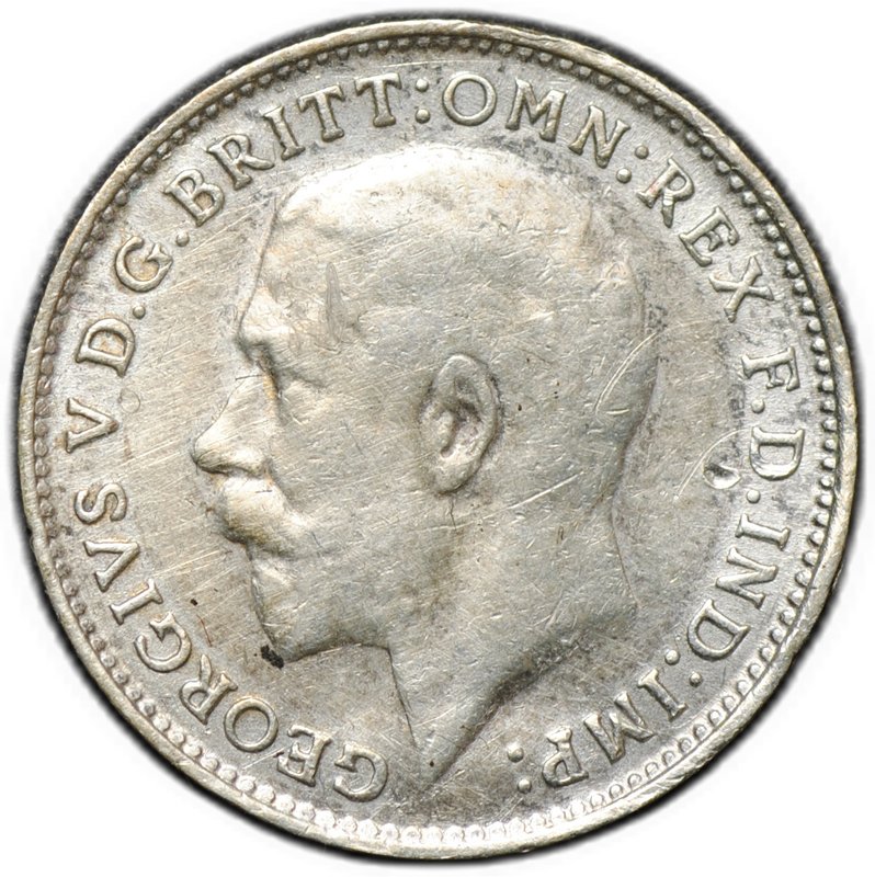 Монета 3 пенса 1917 Великобритания