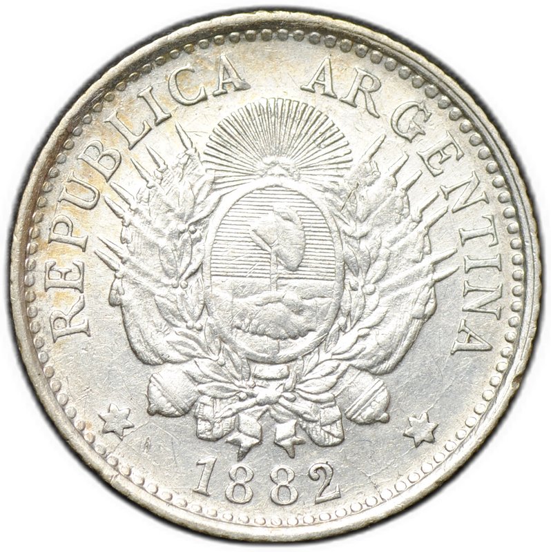 Монета 10 сентаво 1882 Аргентина
