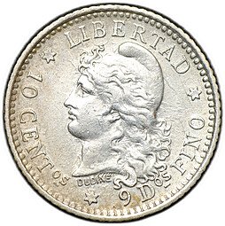 фото для Монета 10 сентаво 1882 Аргентина Аверс